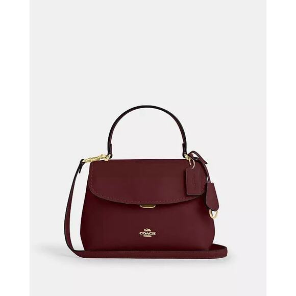 NWT Coach Emory Top Handle Bag Smooth leather CCE54 Gold/ESPRESSO - Picture 8 of 15